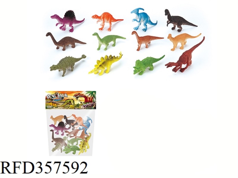 12PCS 3 INCH SOLID DINOSAUR SET