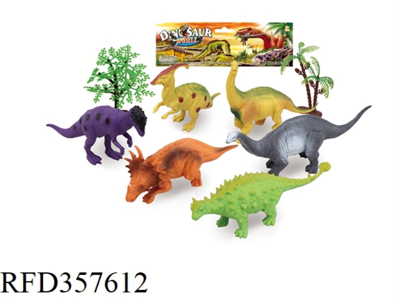 6PCS 5 INCH DINOSAUR WITH TREE SET