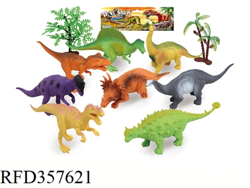 8PCS 5 INCH DINOSAUR WITH TREE SET