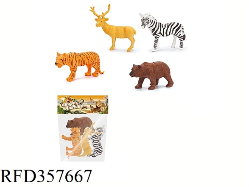 4PCS 5 INCH WILD ANIMAL SET