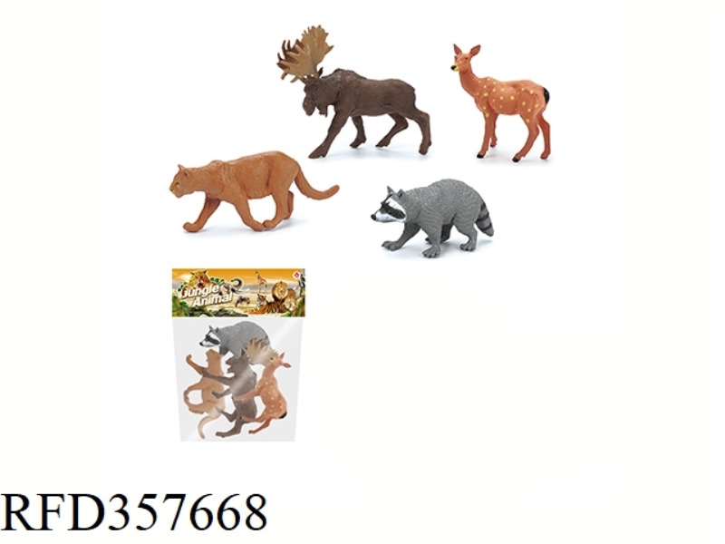 4PCS 5 INCH WILD ANIMAL SET
