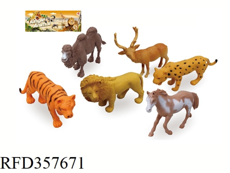 6PCS 5 INCH WILD ANIMAL SET