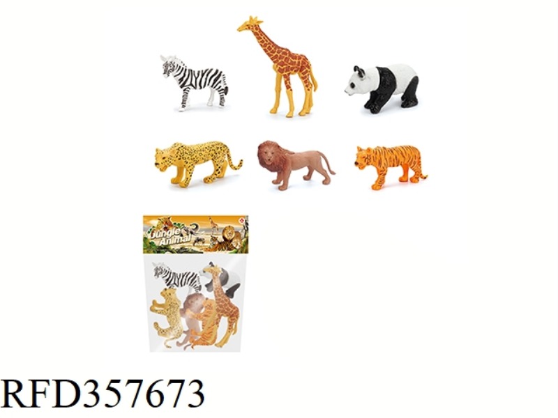 6PCS 5 INCH WILD ANIMAL SET