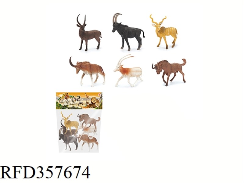 6PCS 5 INCH WILD ANIMAL SET