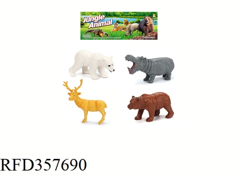 4PCS 6 INCH WILD ANIMAL SET