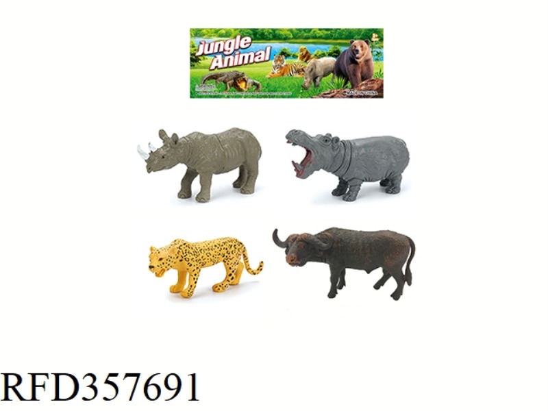 4PCS 6 INCH WILD ANIMAL SET