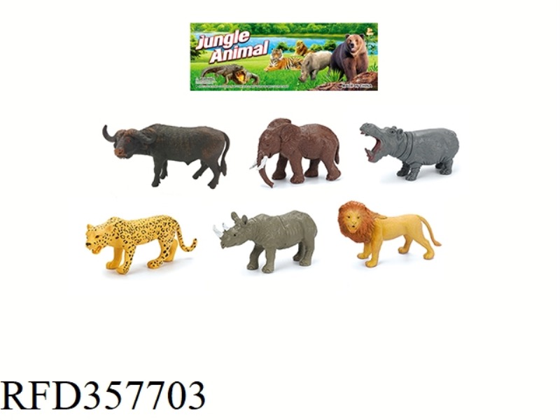 6PCS 6 INCH WILD ANIMAL SET