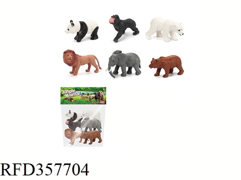 6PCS 6 INCH WILD ANIMAL SET