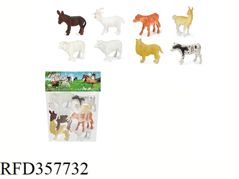 8PCS 3-INCH FARM ANIMAL SET
