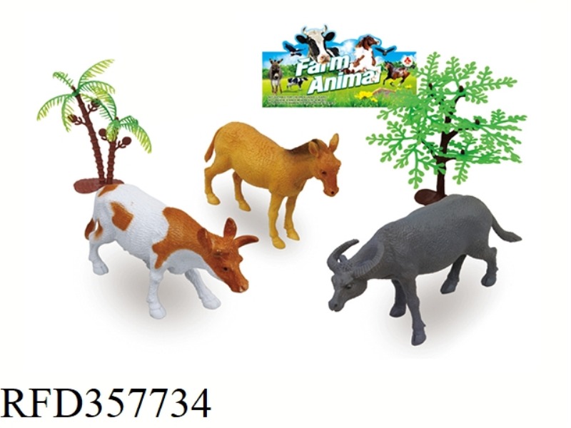 3PCS 5 INCH ANIMAL SET WITH TREE