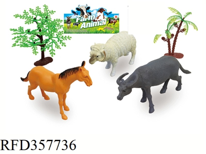 3PCS 5 INCH ANIMAL SET WITH TREE