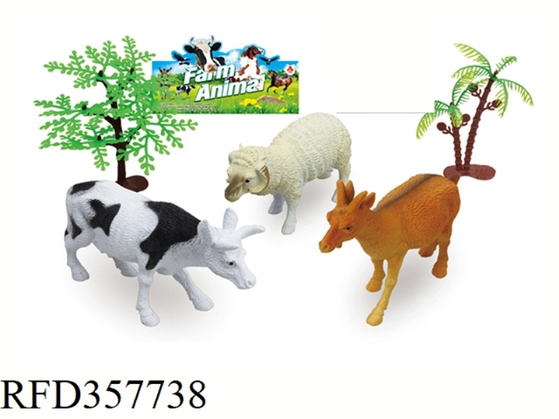 3PCS 5 INCH ANIMAL SET WITH TREE