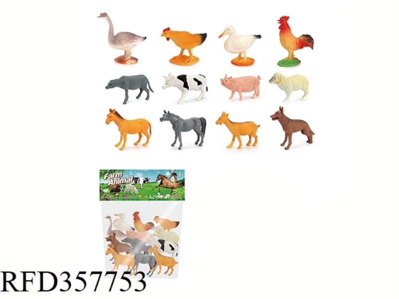 12PCS 5-INCH FARM ANIMAL SET