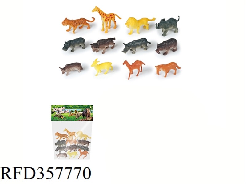 12PCS SOLID WILD ANIMAL SET
