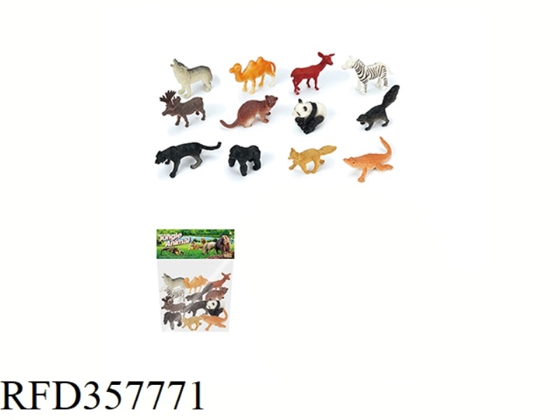 12PCS SOLID WILD ANIMAL SET