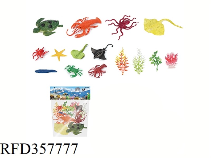 4PCS 5 INCH MARINE ANIMAL WITH TREE SET
