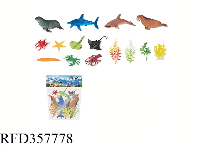 4PCS 5 INCH MARINE ANIMAL WITH TREE SET