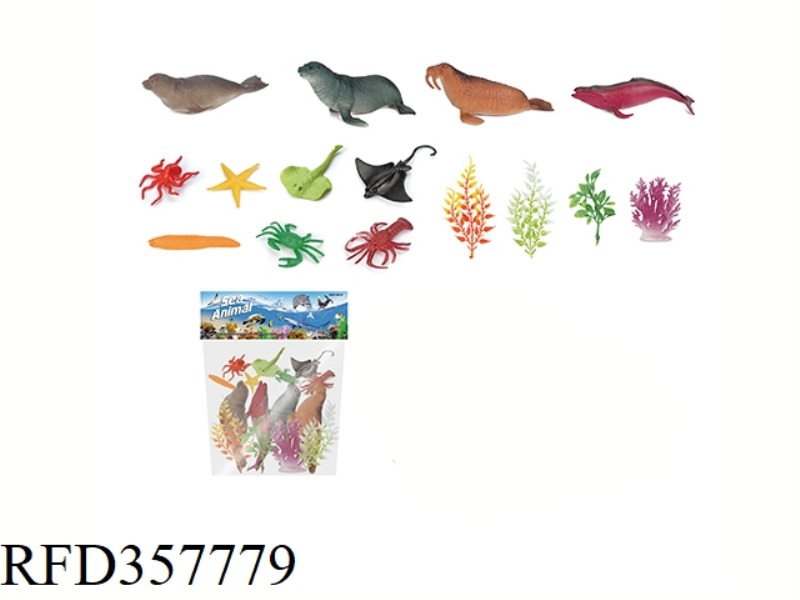 4PCS 5 INCH MARINE ANIMAL WITH TREE SET