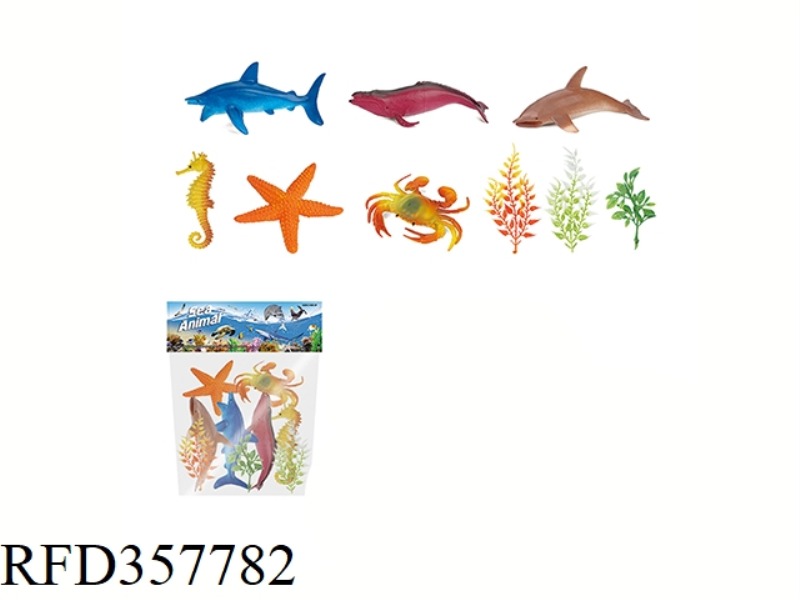 6PCS 5 INCH MARINE ANIMAL WITH TREE SET