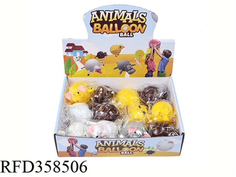 TPR INFLATABLE ANIMAL BOBO BALL/12PCS