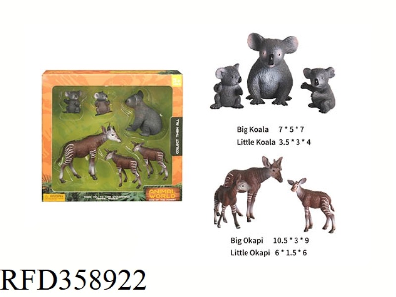 6 PACKS OF HARD RUBBER ANIMALS
