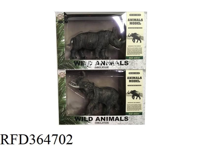 PVC ANIMAL-ELEPHANT/RHINO (2 TYPES MIXED)