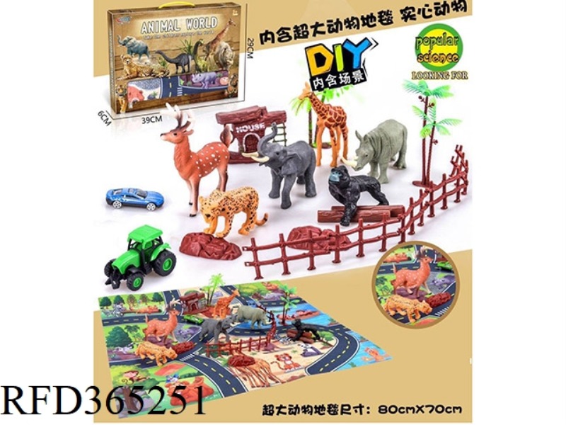 SCENE FOREST ANIMAL CARPET DIY KIT (INCLUDING OVERSIZED NON-WOVEN PRINTED CARPET)