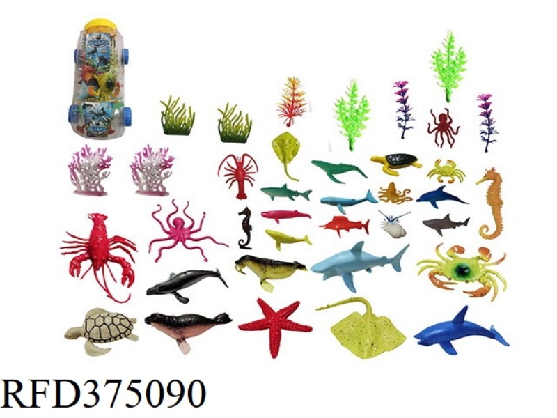 3-6 INCH OCEAN ANIMALS, 37PCS