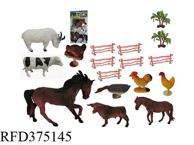 POULTRY AND HORSE ANIMAL SET 17PCS