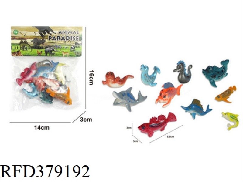 10 2.5-INCH CARTOON UNDERWATER ANIMALS