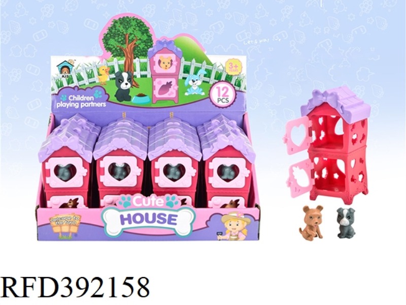 PET DOUBLE HOUSE WITH REAL PET 12PCS