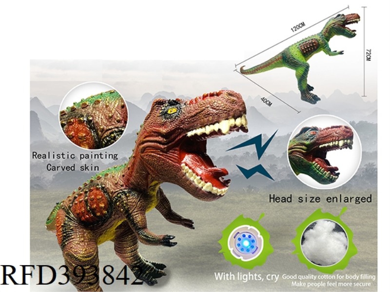 OVERSIZED TYRANNOSAURUS REX-WITH SOUND AND LIGHT (2 COLORS MIXED)
