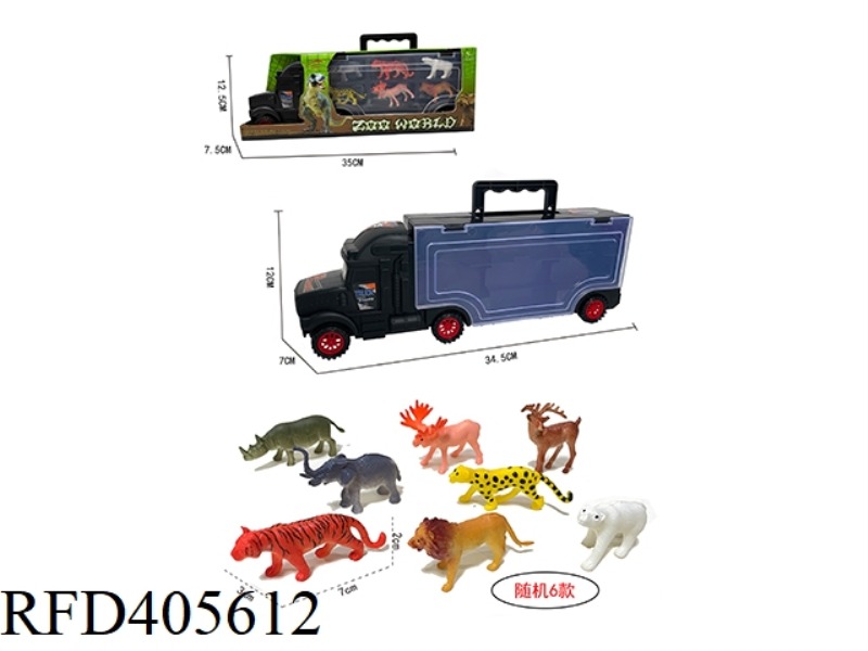 35CM PORTABLE TRACTOR WITH 6 ANIMALS