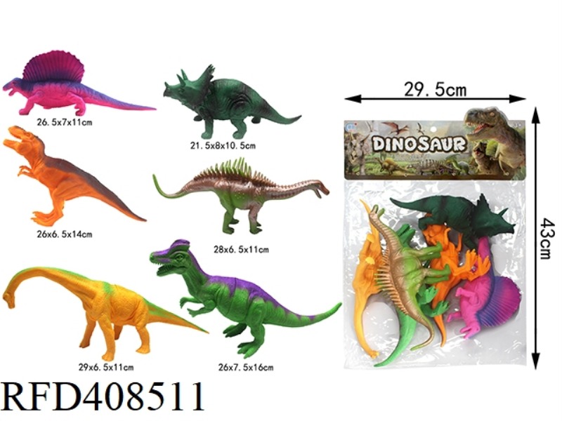 DINOSAUR IN PVC BAG (6PCS)
