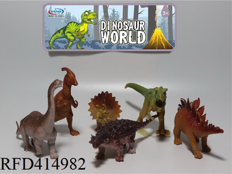 6 INCH SIMULATION DINOSAUR 6 PIECE SET