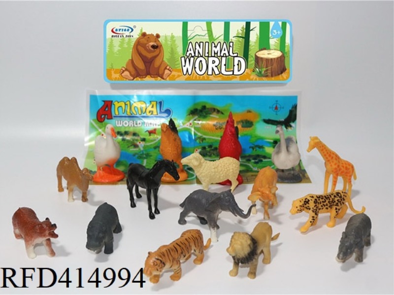 18-PIECE SMALL ANIMAL SET WITH MAP