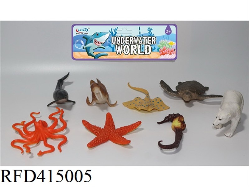 8-PIECE SET OF SIMULATED MARINE LIFE