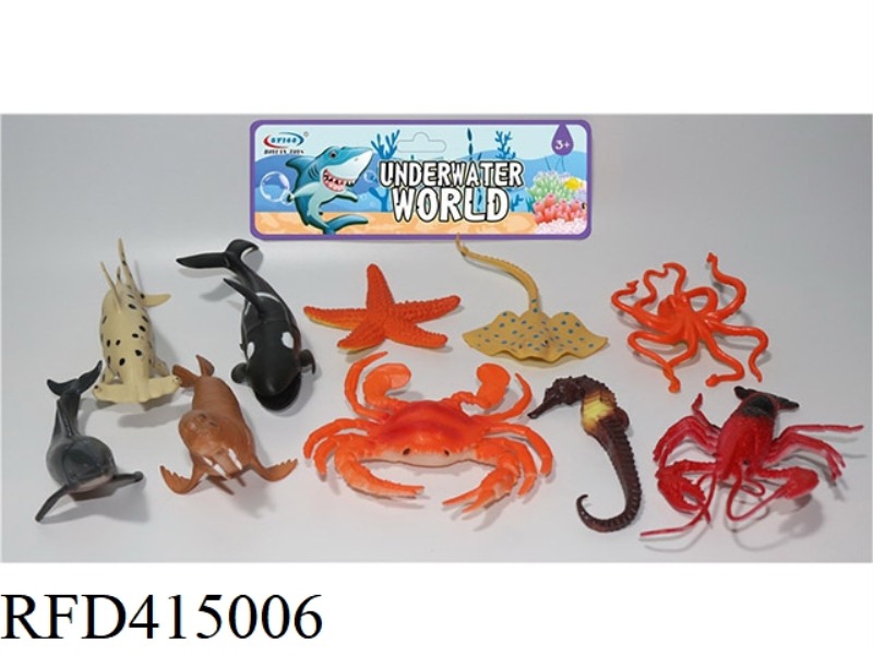 10-PIECE SET OF SIMULATED MARINE LIFE