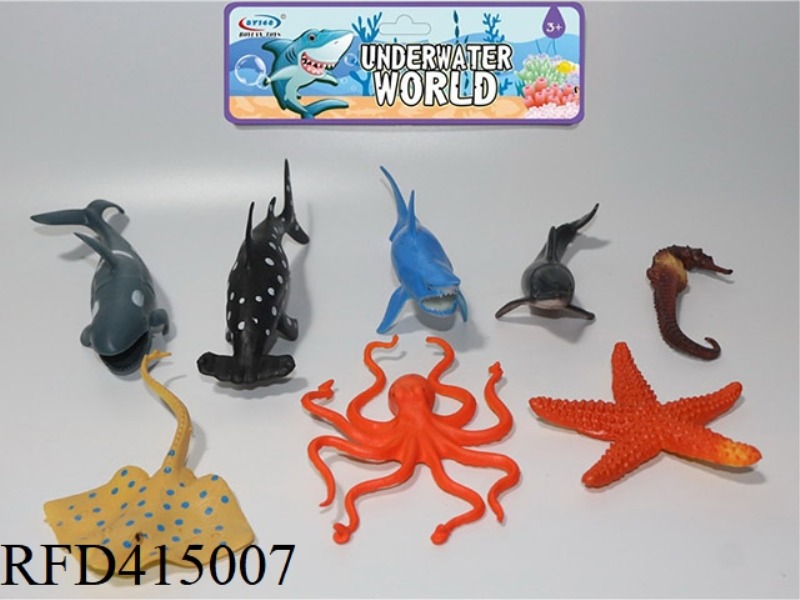 8-PIECE SET OF SIMULATED MARINE LIFE