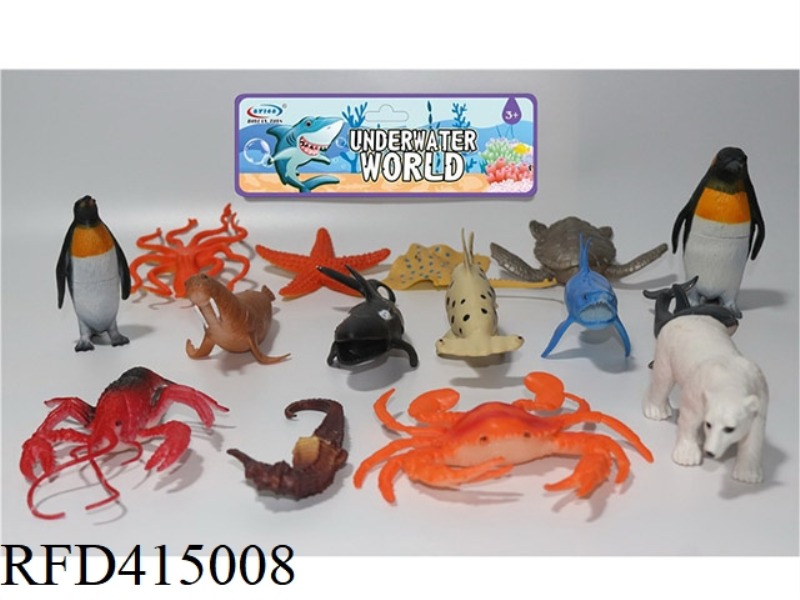 15-PIECE SET OF SIMULATED MARINE CREATURES