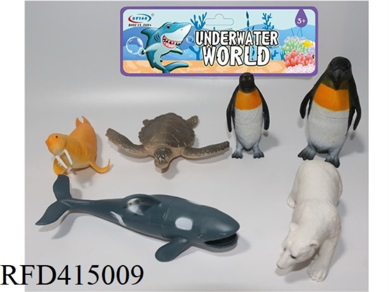 6-PIECE SET OF SIMULATED MARINE CREATURES