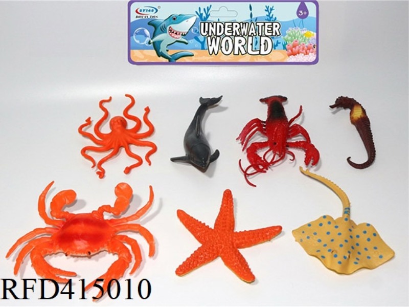 7-PIECE SET OF SIMULATED MARINE LIFE