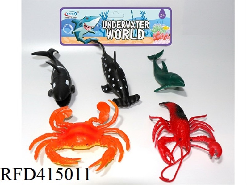 5-PIECE SET OF SIMULATED MARINE LIFE
