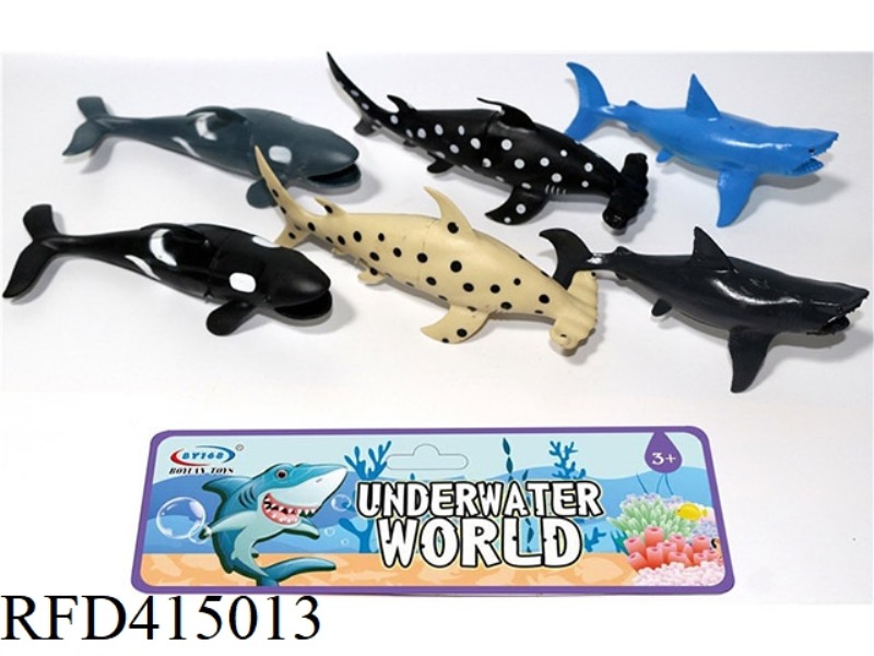 6-PIECE SET OF SIMULATED MARINE CREATURES