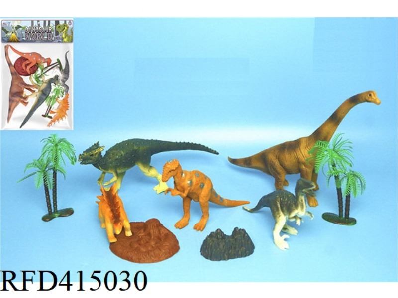 SIMULATED LARGE SIZE DINOSAUR 9 PIECE SET