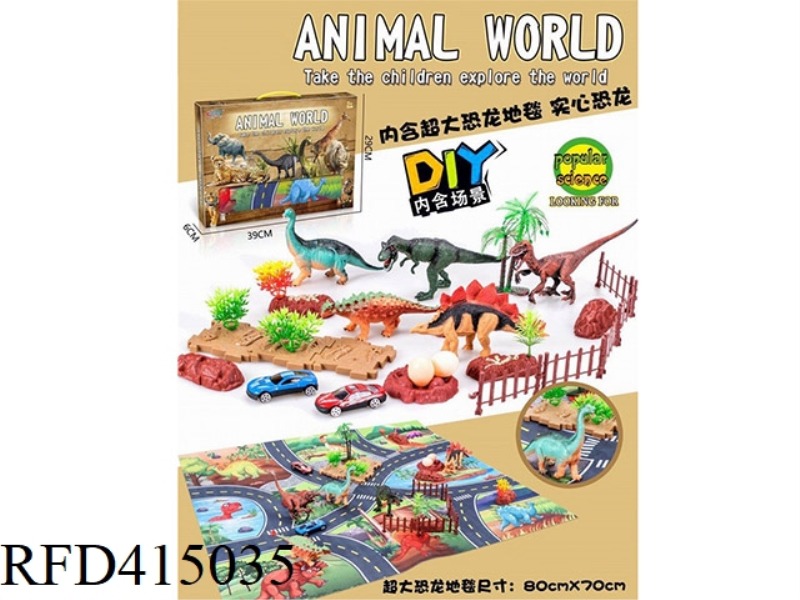 SCENE DINOSAUR CARPET DIY SET BOX
CONTAINS OVERSIZED NON-WOVEN PRINTED CARPET
