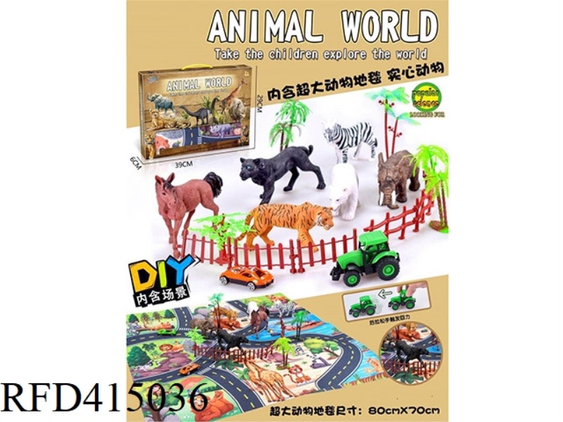 SCENE FOREST ANIMAL CARPET DIY KIT (INCLUDING OVERSIZED NON-WOVEN PRINTED CARPET)