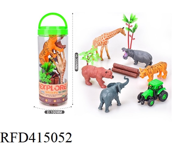 ANIMAL BUCKET 9PCS (PULL BACK FOR FARMER CARTS)