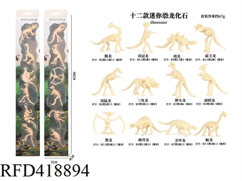 12 DINOSAUR BONES A/B