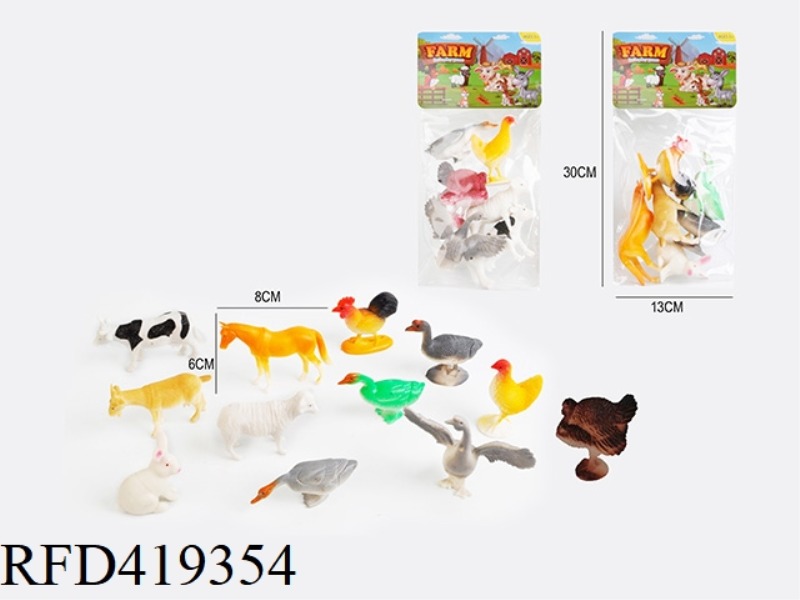 3.2 INCH 6 FARM ANIMALS SET (MIXED)